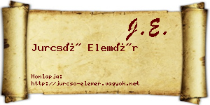 Jurcsó Elemér névjegykártya