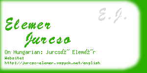 elemer jurcso business card